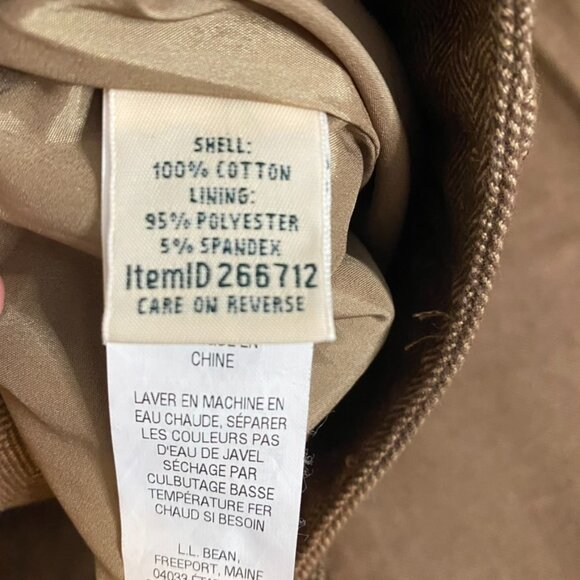 L.L. Bean Classic Fit Weekend Pant Herringbone brown lined 10 reg NWT - Picture 9 of 9